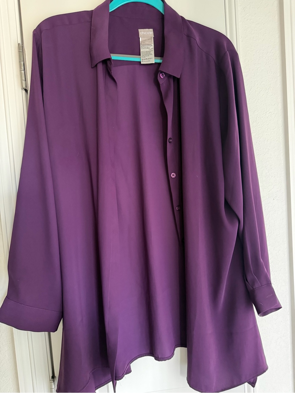 Chico's Purple Button-Up Shirt Size 3 (XL)